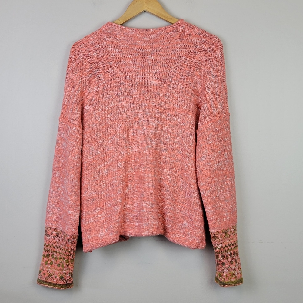 EUC Anthropologie Pilcro Drew Surplice Sweater Wrap Boho Fair Isle - Picture 6 of 11